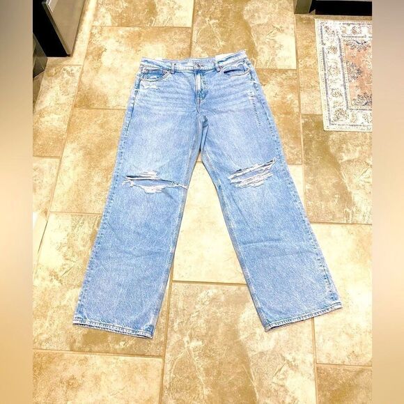 American Eagle Stovepipe Distressed Stretch Jeans 14 Long 32x33 NWT - Picture 11 of 12
